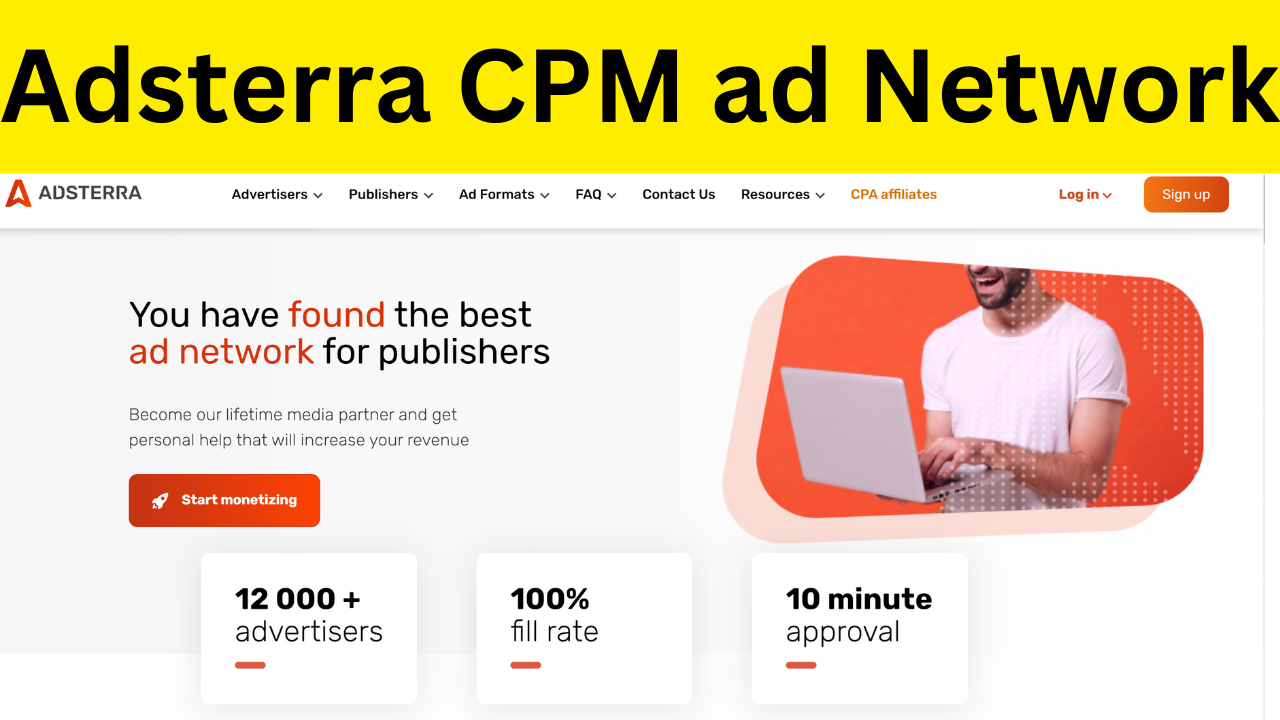 Adsterra CPM ad Network For Publishers Ad-Core